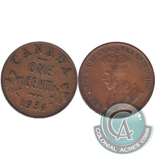 1934 Canada 1-cent EF-AU (EF45)