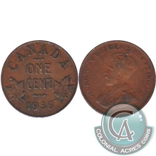 1936 Canada 1-cent Very Good (VG-8)
