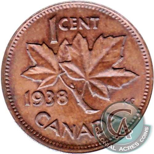 1938 Canada 1-cent VF-EF (VF30)