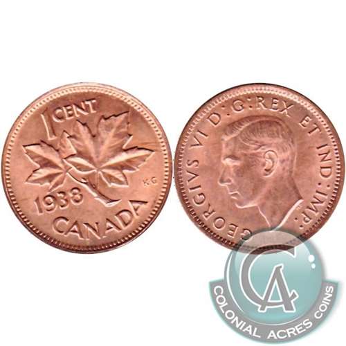 1938 Canada 1-cent EF-AU (EF-45)