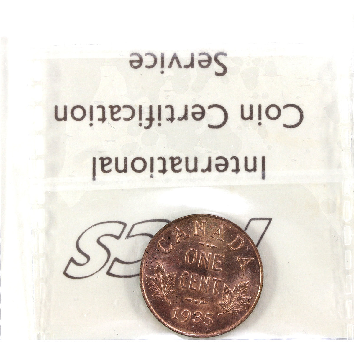1935 Canada 1-cent ICCS Certified MS-64 Red