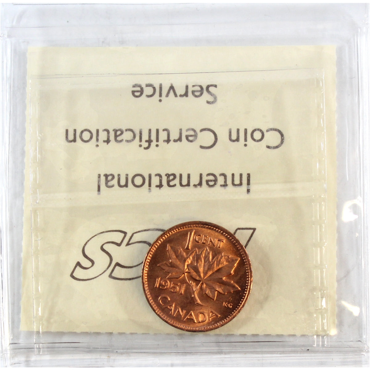 1951 Canada 1-cent ICCS Certified MS65 Red