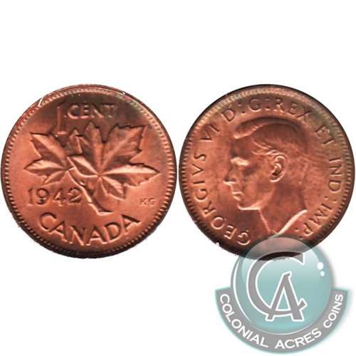 1942 Canada 1-cent Uncirculated (MS60)