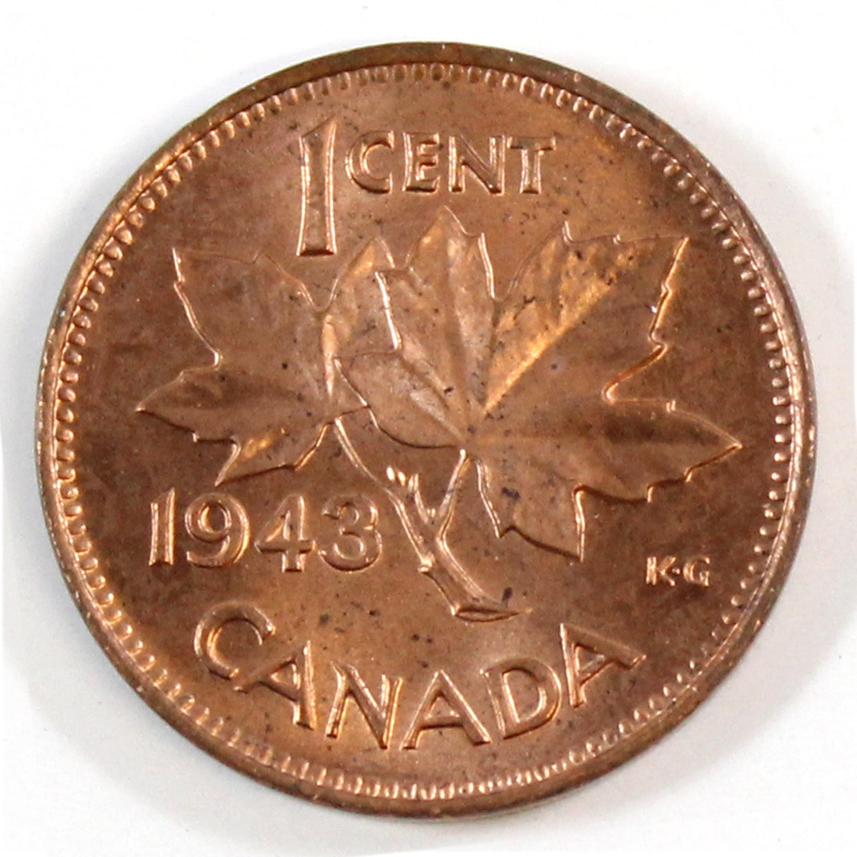 1943 Canada 1-cent Choice Brilliant Uncirculated (MS-64)