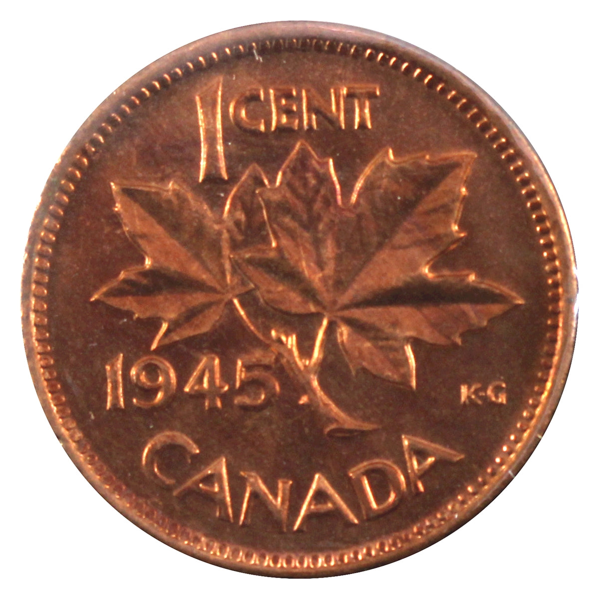 1945 Canada 1-cent Choice Brilliant Uncirclated (MS-64) $