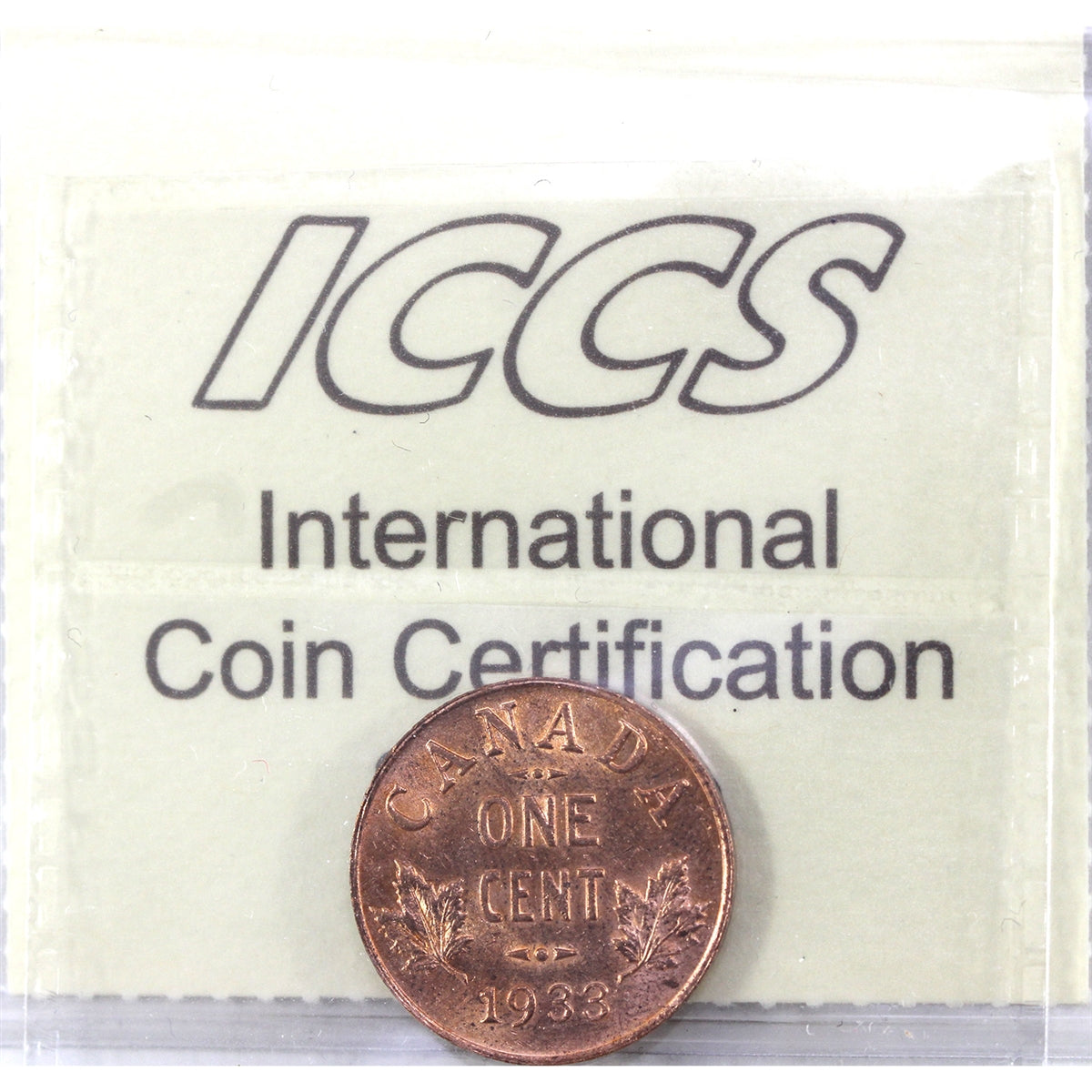 1933 Canada 1-cent ICCS Certified MS63