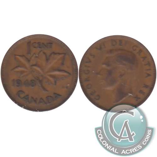 1948 A To Denticle Canada 1-cent Uncirculated (MS-60)