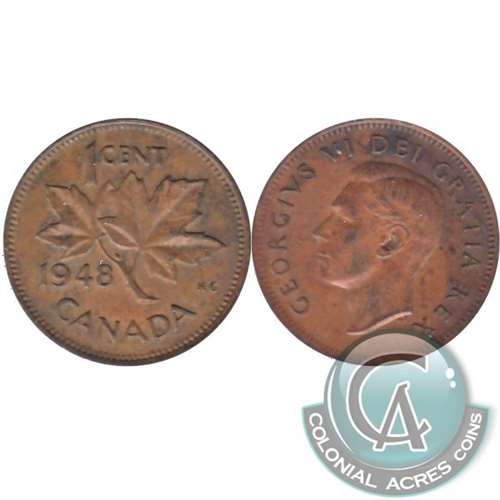 1948 A To Denticle Canada 1-cent EF-AU (EF45)
