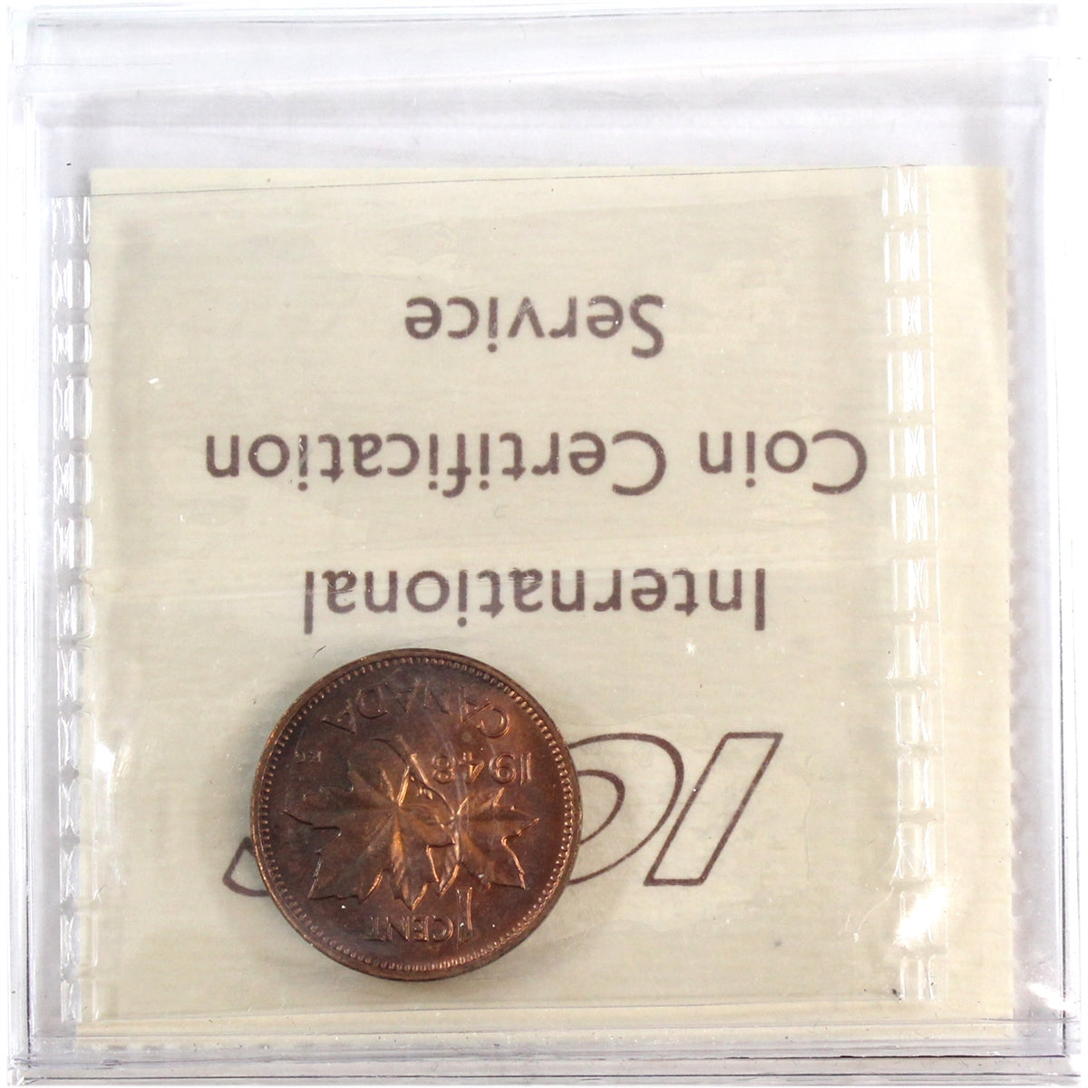1948 A to Denticle Canada 1-cent ICCS Certified MS-64 Red