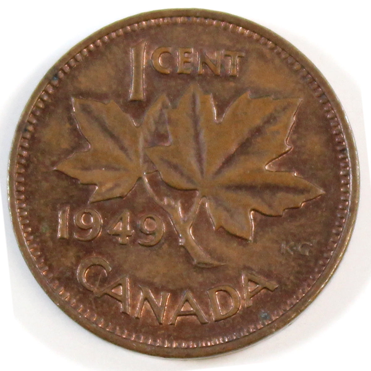 1949 A Between Denticles Canada 1-cent EF-AU (EF-45)