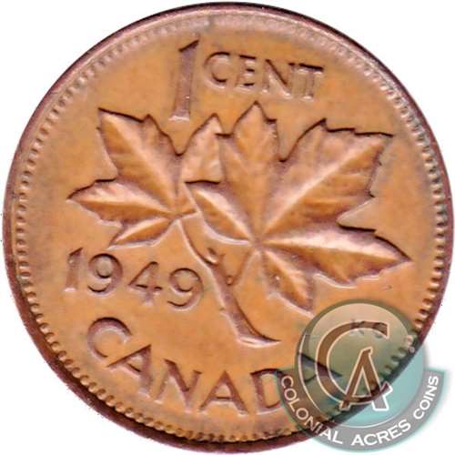 1949 A Between Denticles Canada 1-cent Extra Fine (EF40)
