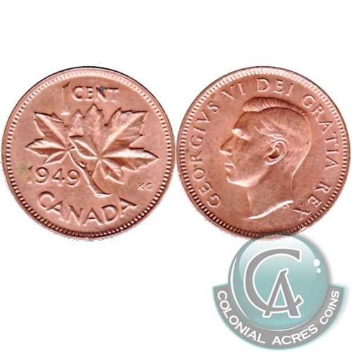 1949 A To Denticle Canada 1-cent F-VF (F15)