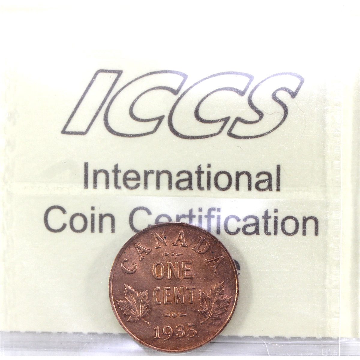1935 Canada 1-cent ICCS Certified MS-63 Red