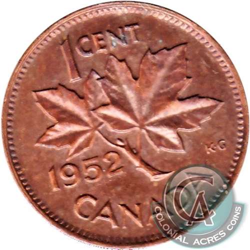 1952 Canada 1-cent Uncirculated (MS60)