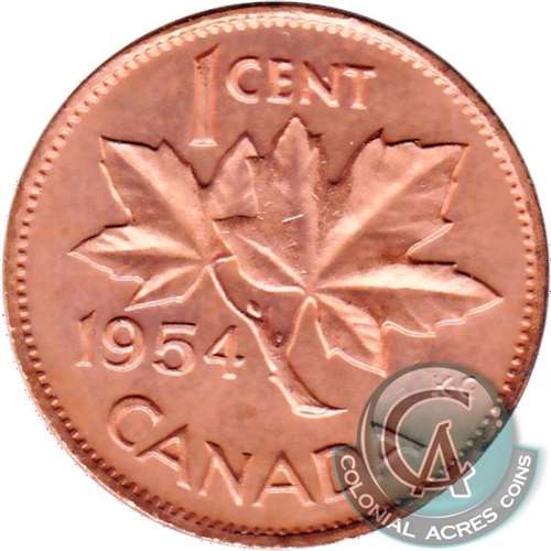 1954 Canada 1-cent Uncirculated (MS60)