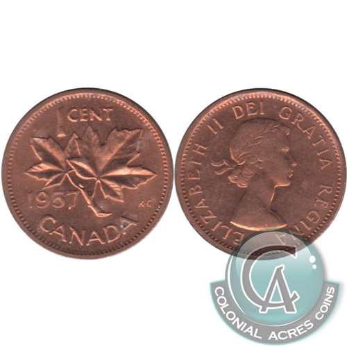 1957 Canada 1-cent UNC+ (MS-62)