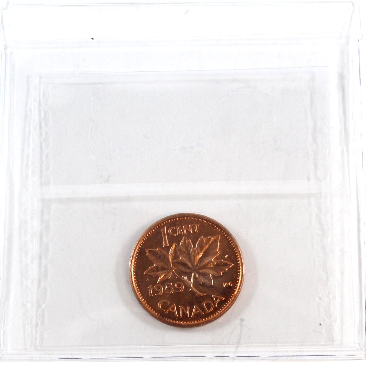 1959 Canada 1-cent ICCS Certified MS65 Red
