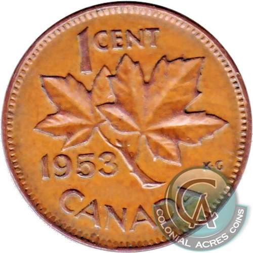 1953 SS Canada 1-cent VF-EF (VF-30)