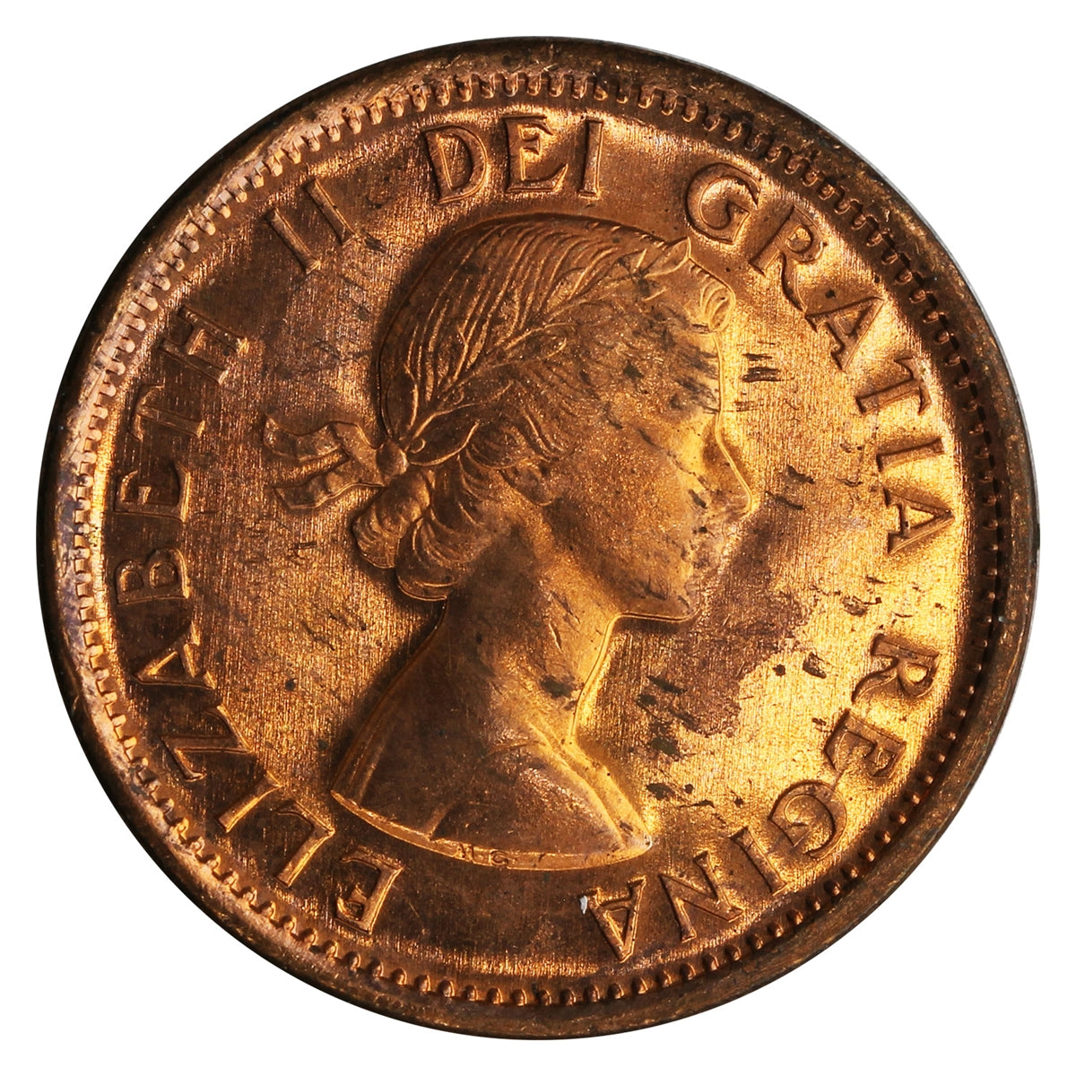 1959 Hanging 9 Canada 1-cent Brilliant Uncirculated (MS-63)