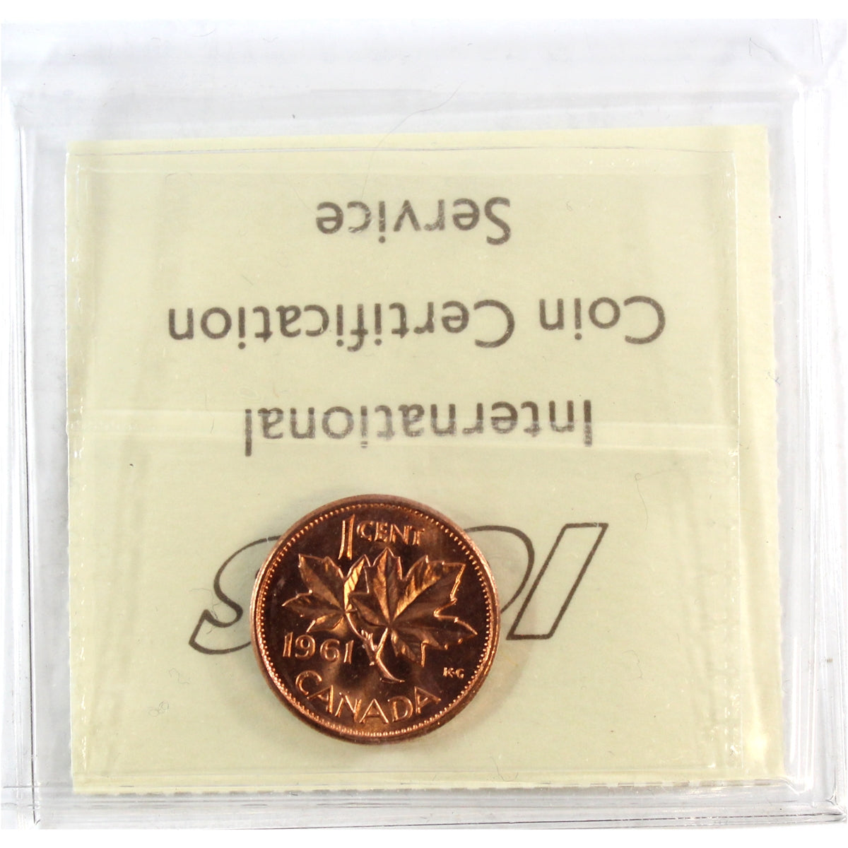 1961 Canada 1-cent ICCS Certified MS65 Red