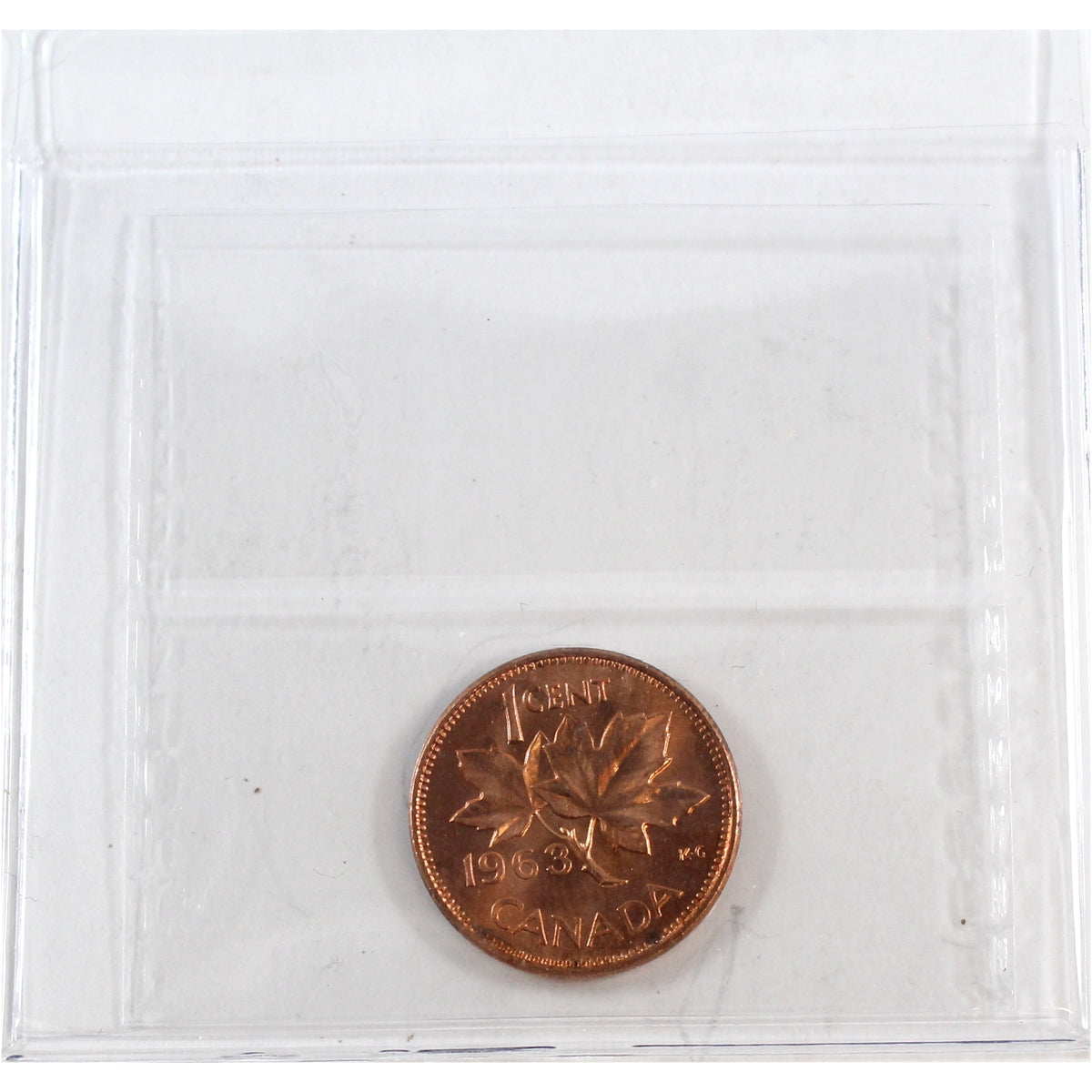 1963 Canada 1-cent ICCS Certified MS65 Red