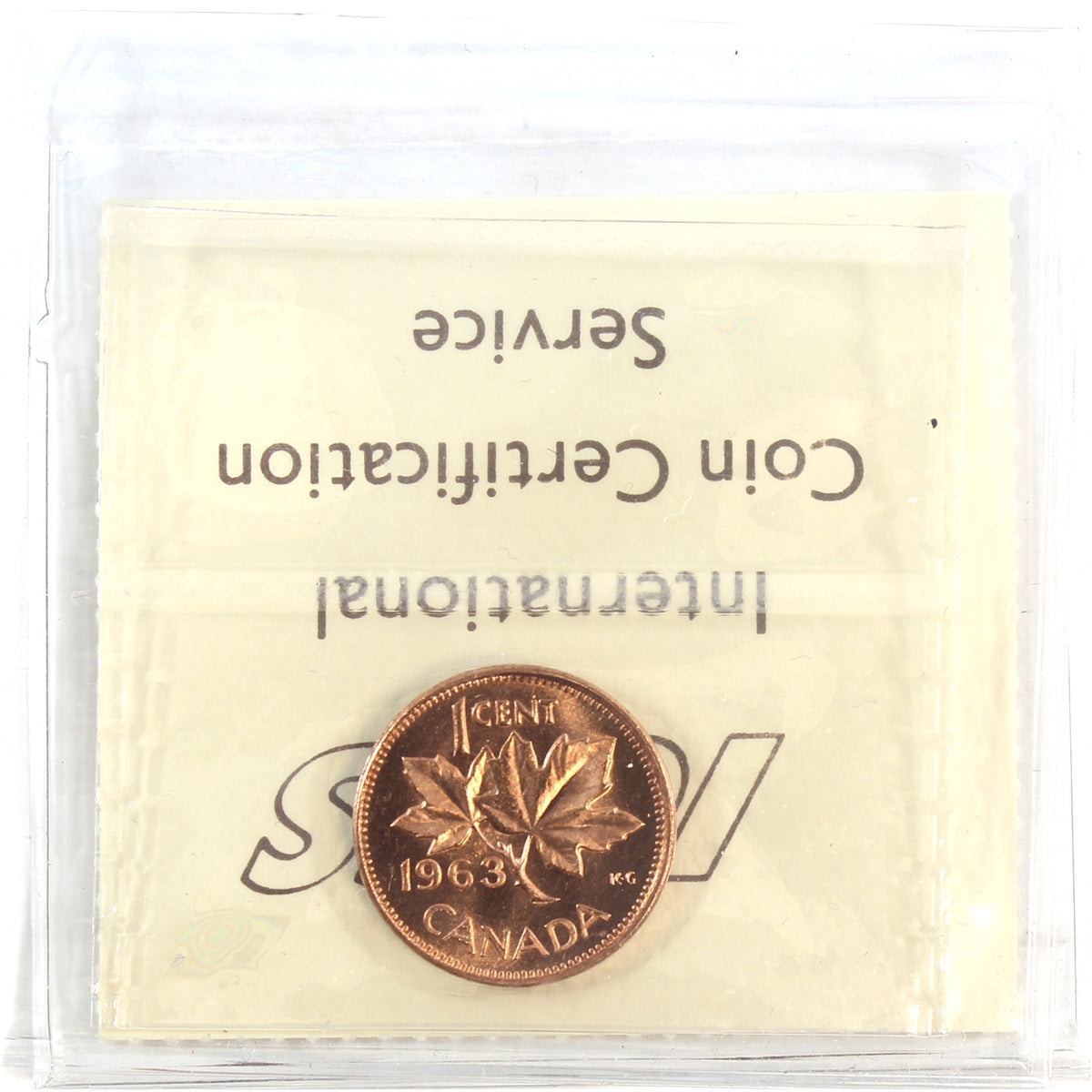 1963 Canada 1-cent ICCS Certified MS64 Red