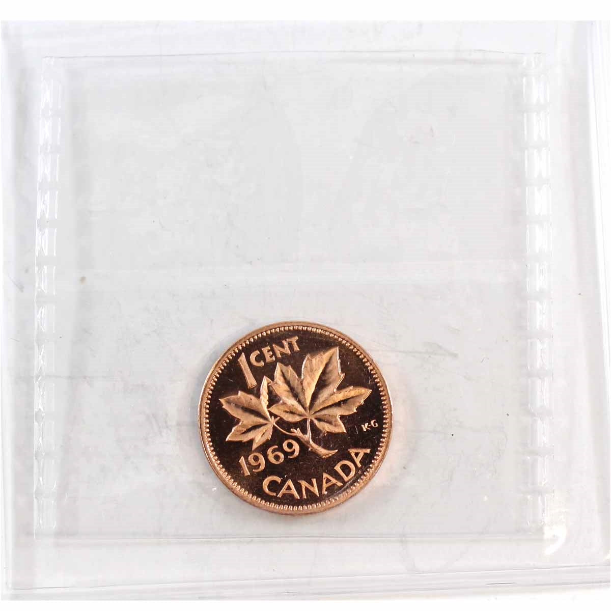 1969 Canada 1-cent ICCS Certified PL65 Red; Ultra Heavy Cameo