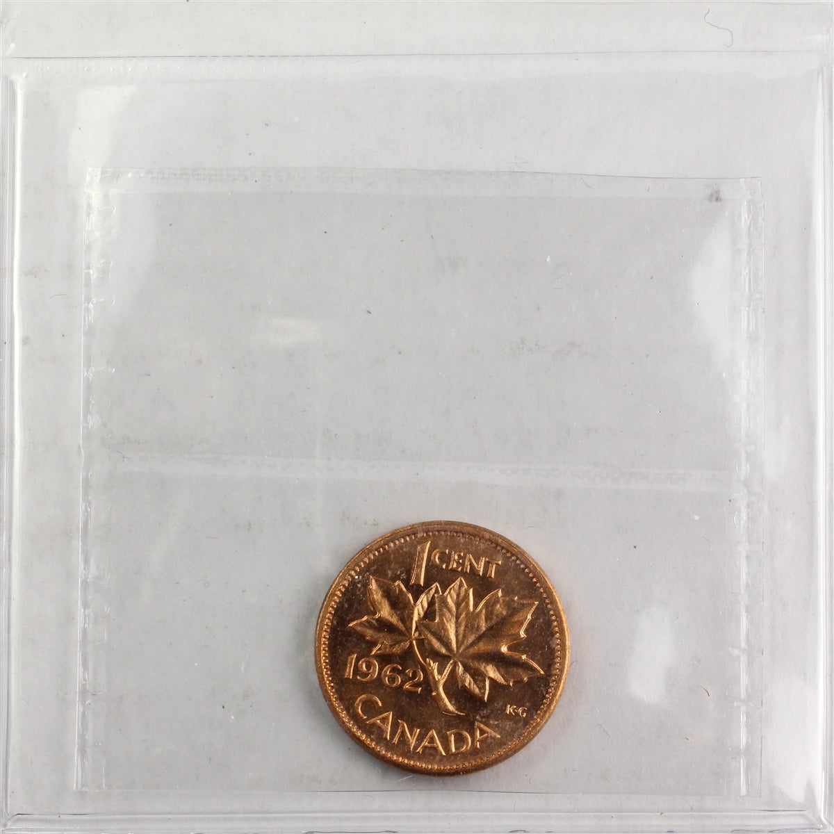 1962 Hanging 2 Canada 1-cent ICCS Certified MS63 Red