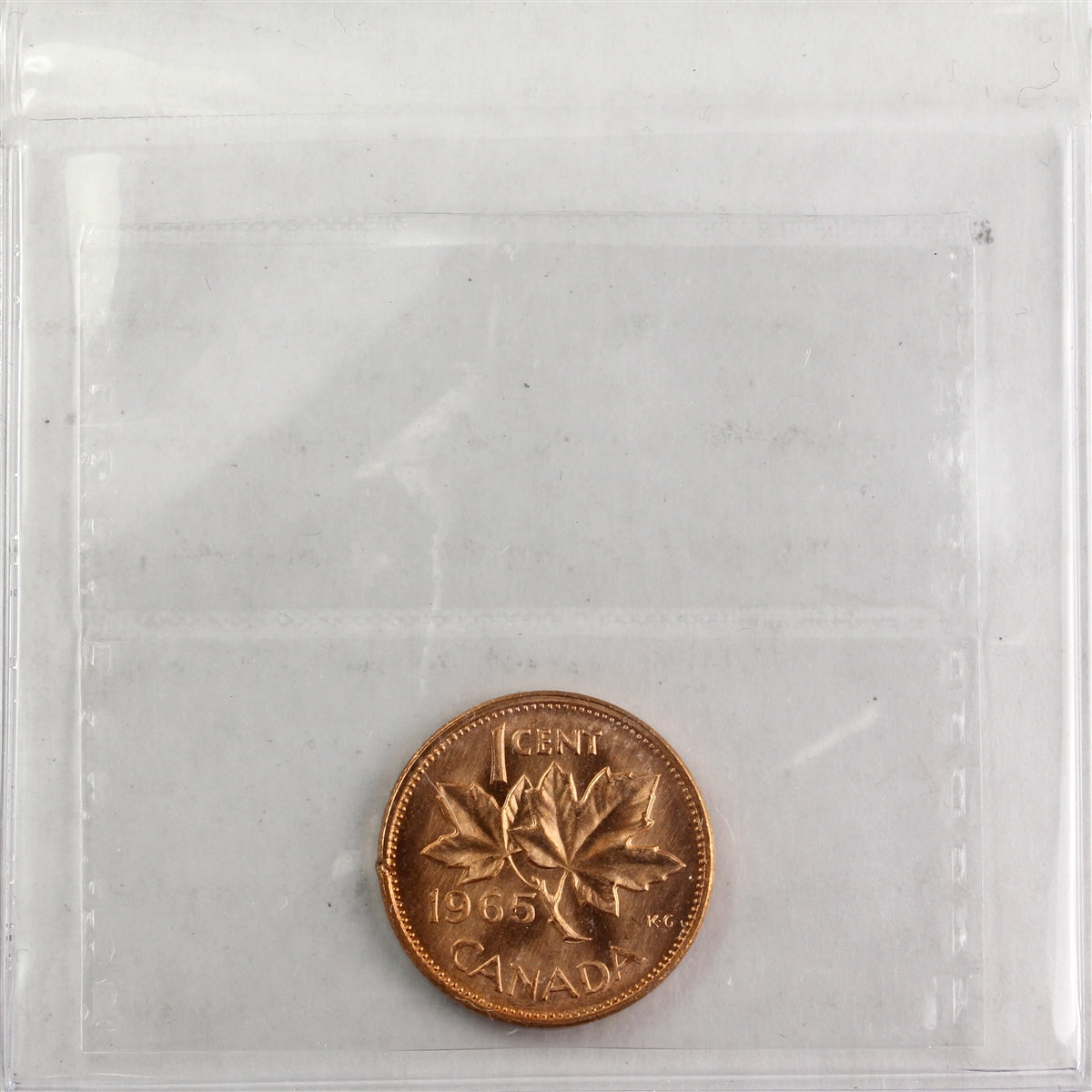 1965 LgBds Ptd 5 (Type 4) Canada 1-cent ICCS Certified MS64 Red