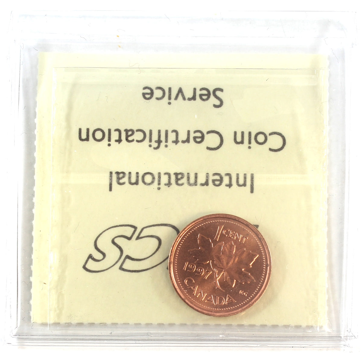 1997 Canada 1-cent ICCS Certified MS-67 Red