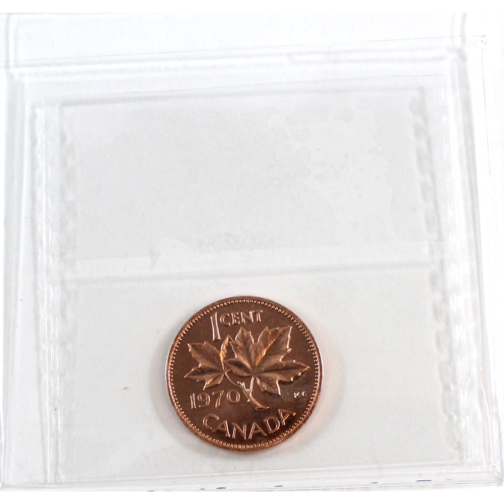 1970 Canada 1-cent ICCS Certified PL65 Red; Heavy Cameo