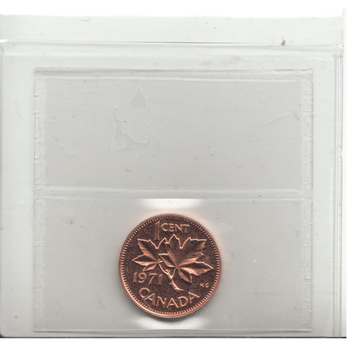 1971 Canada 1-cent ICCS Certified PL66 Red; Heavy Cameo