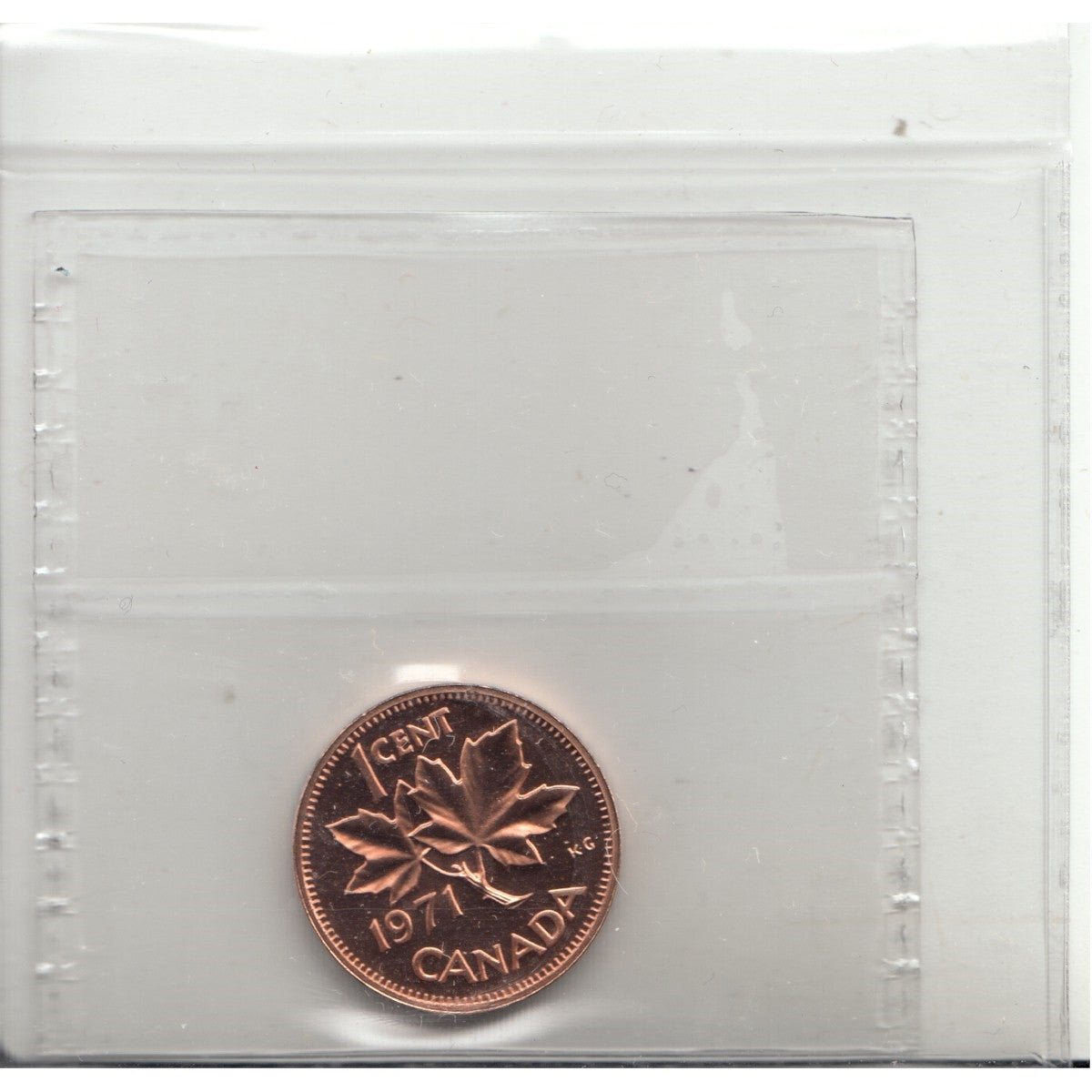 1971 Canada 1-cent ICCS Certified SP66 Red; Heavy Cameo