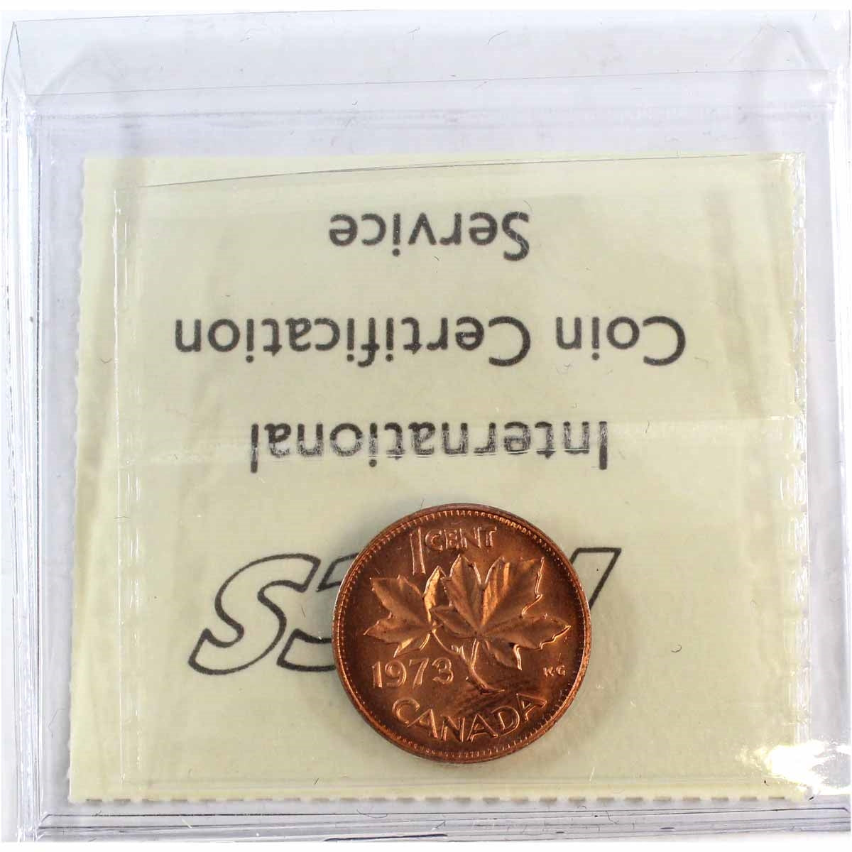 1973 Canada 1-cent ICCS Certified MS65 Red
