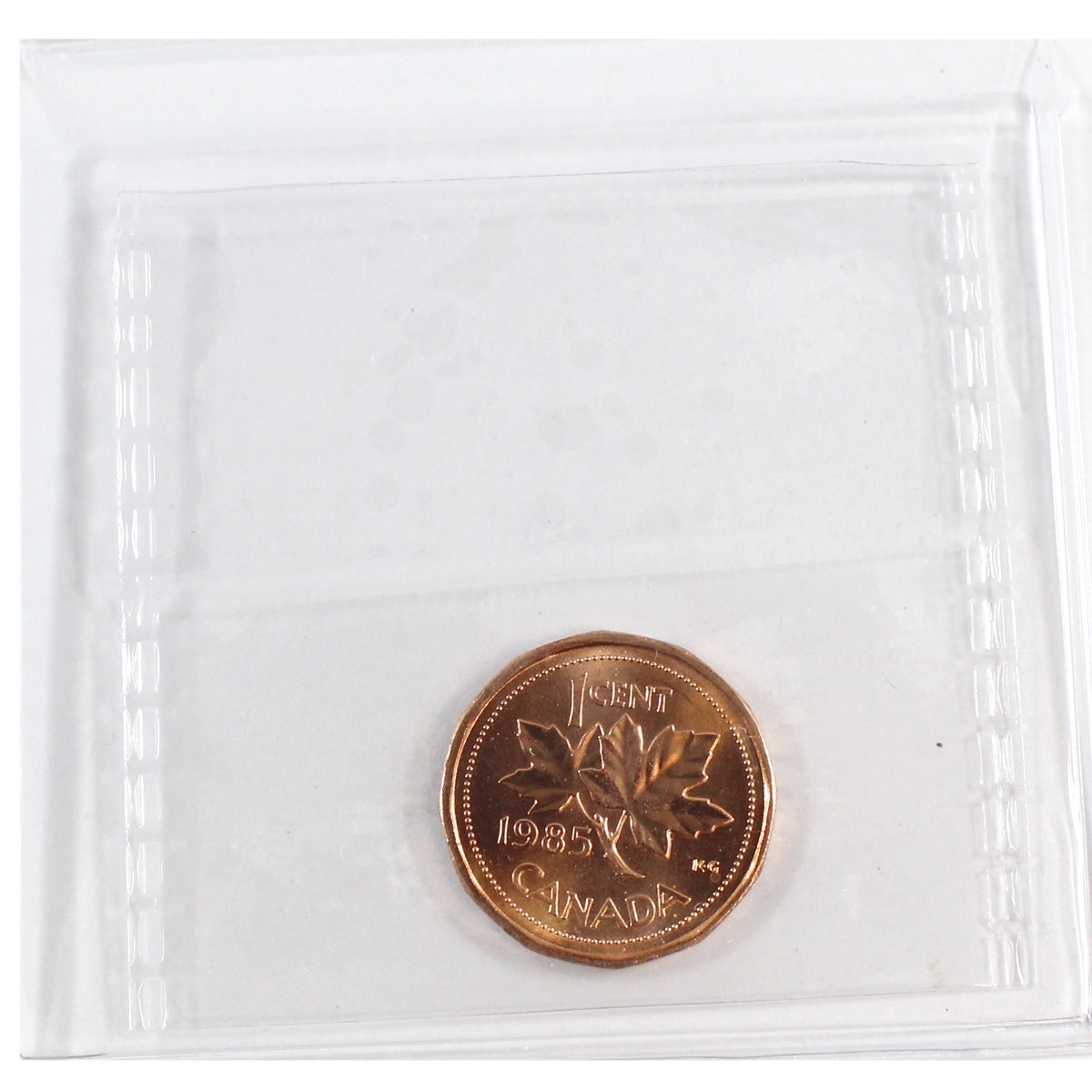 1985 Pointed 5 Canada 1-cent ICCS Certified MS-64 Red