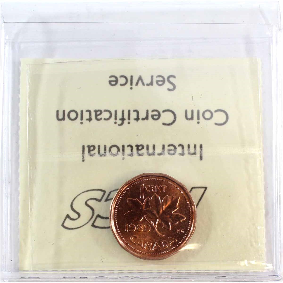 1989 Canada 1-cent ICCS Certified MS-65 Red