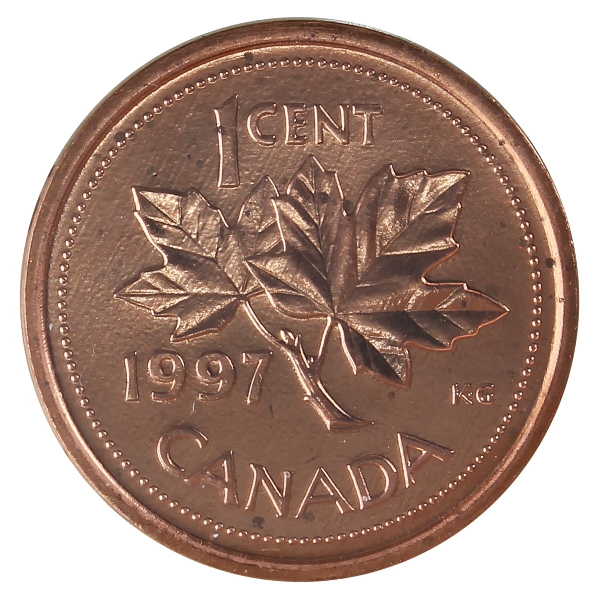 1997 Canada 1-cent ICCS Certified MS66 Red