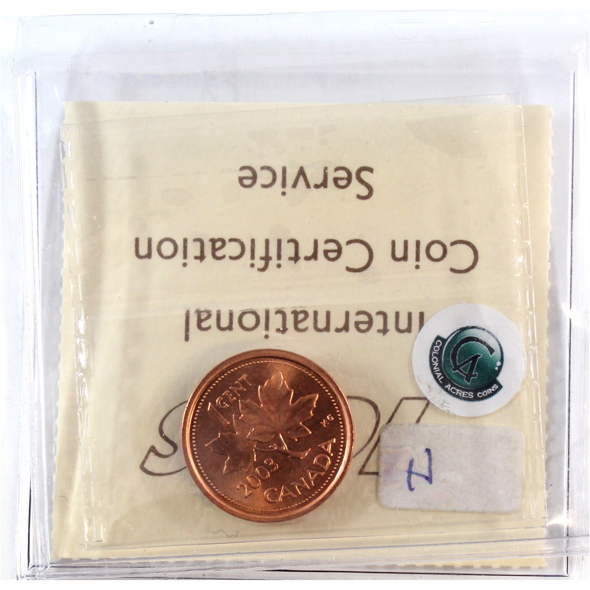 2003 New Effigy Canada 1-cent ICCS Certified MS66 Red
