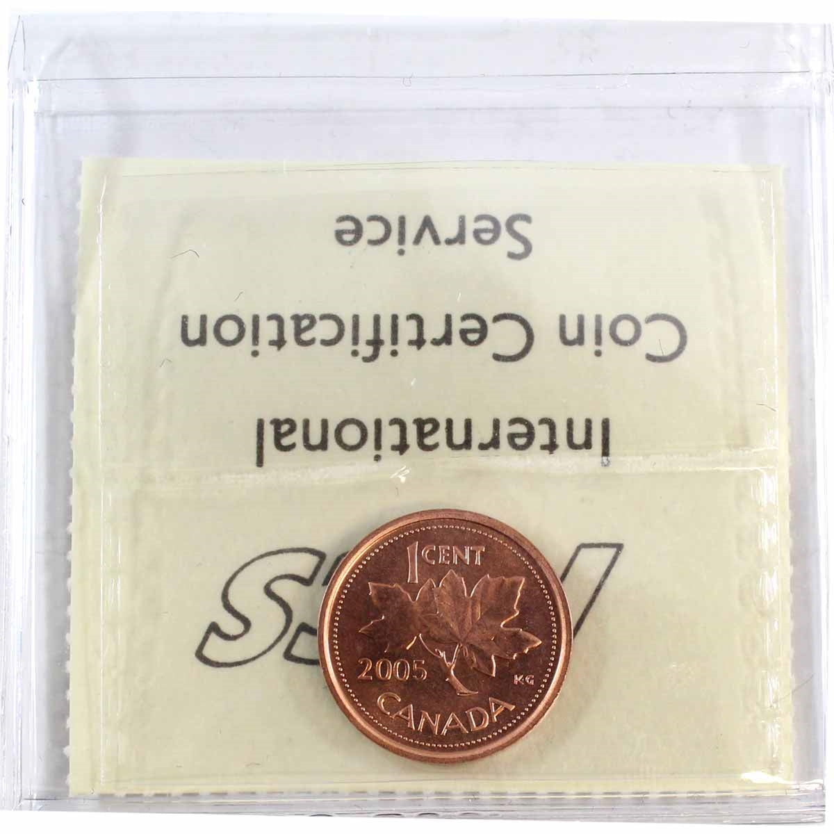 2005 Canada 1-cent ICCS Certified MS65 Red