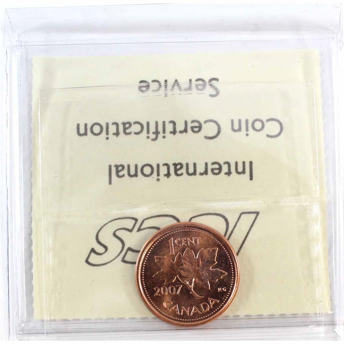2007 Magnetic Canada 1-cent ICCS Certified MS65 Red