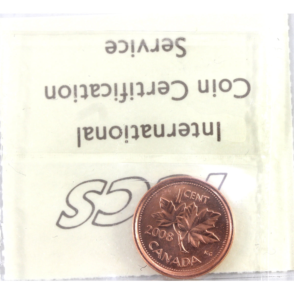 2008 Magnetic Canada 1-cent ICCS Certified MS66 Red