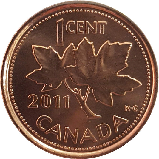 2011 Magnetic Canada 1-cent Brilliant Uncirculated (MS63)