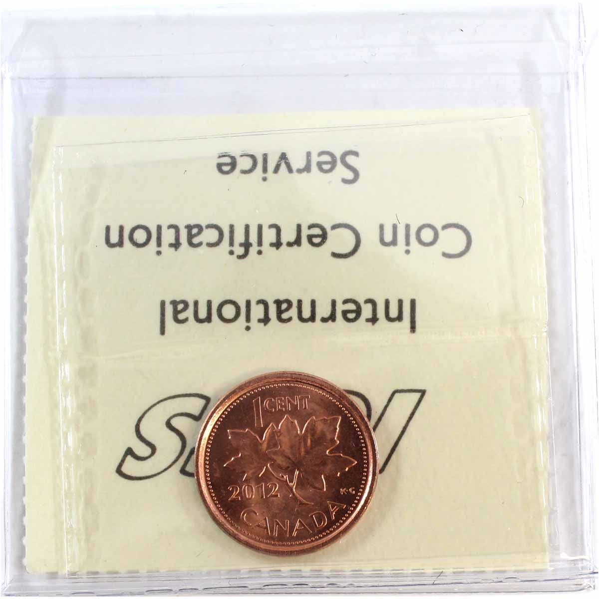 2012 Magnetic Canada 1-cent ICCS Certified MS-66 Red
