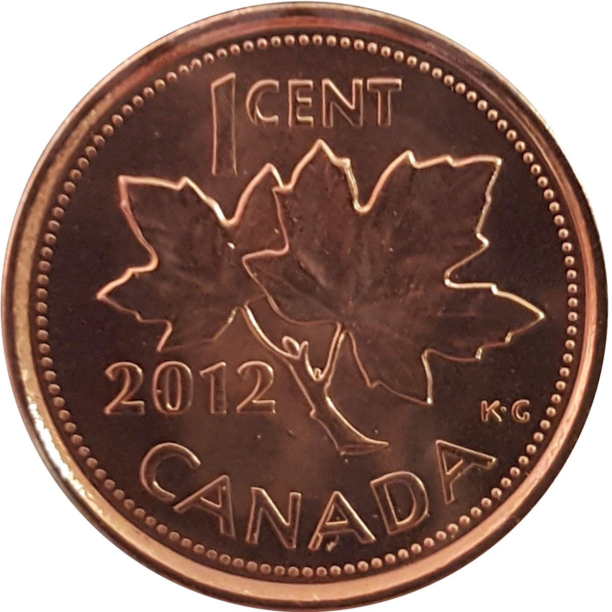 2012 Non Magnetic Canada 1-cent Brilliant Uncirculated (MS63)