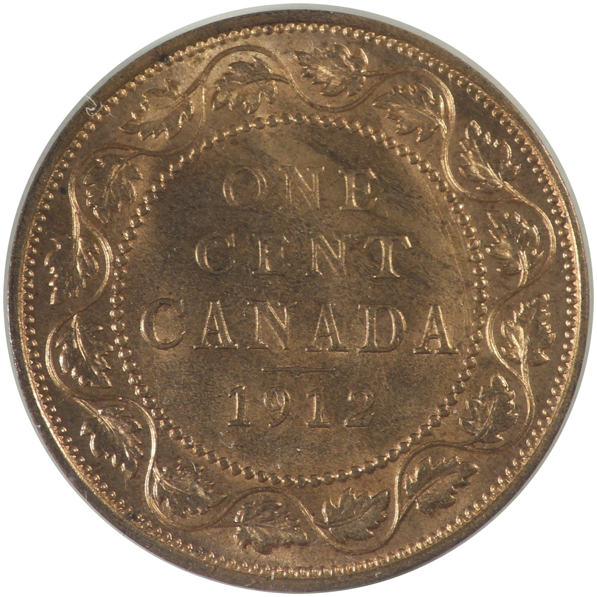 1912 Canada 1-cent ICCS Certified MS64 Red