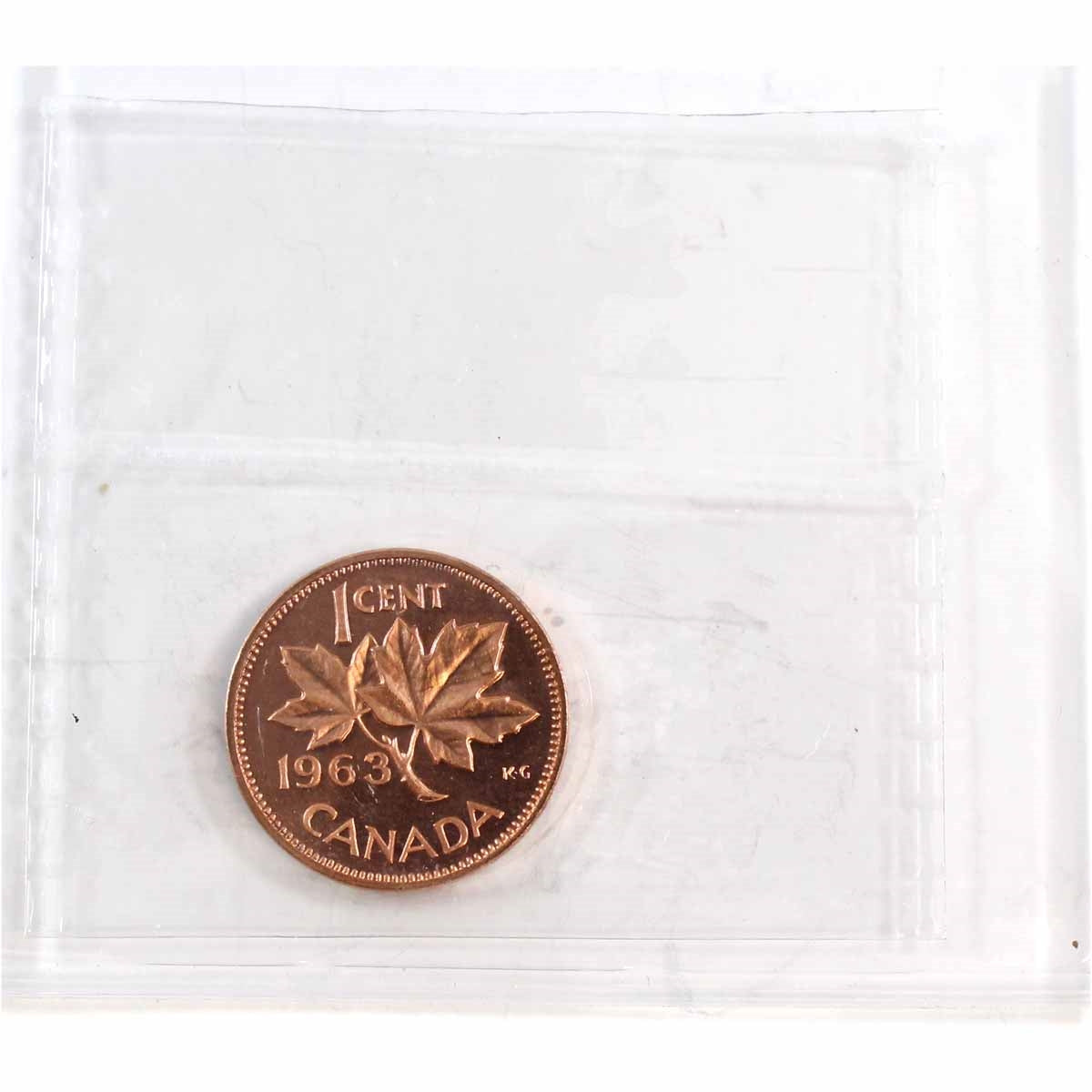 1963 Canada 1-cent ICCS Certified PL65 Red; Ultra Heavy Cameo