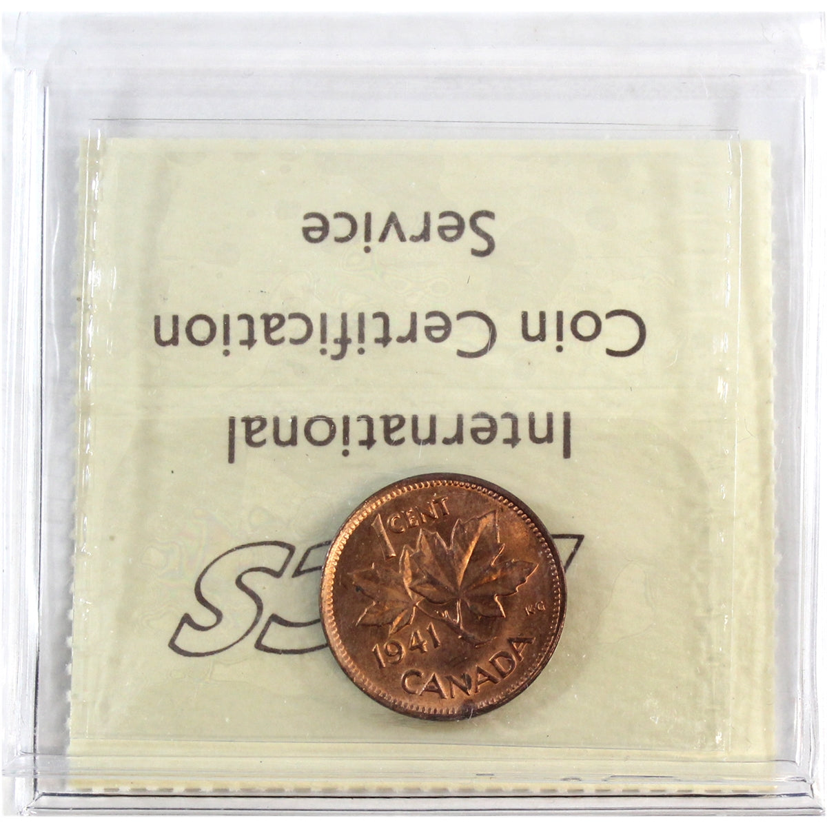 1941 Canada 1-cent ICCS Certified MS64 Red