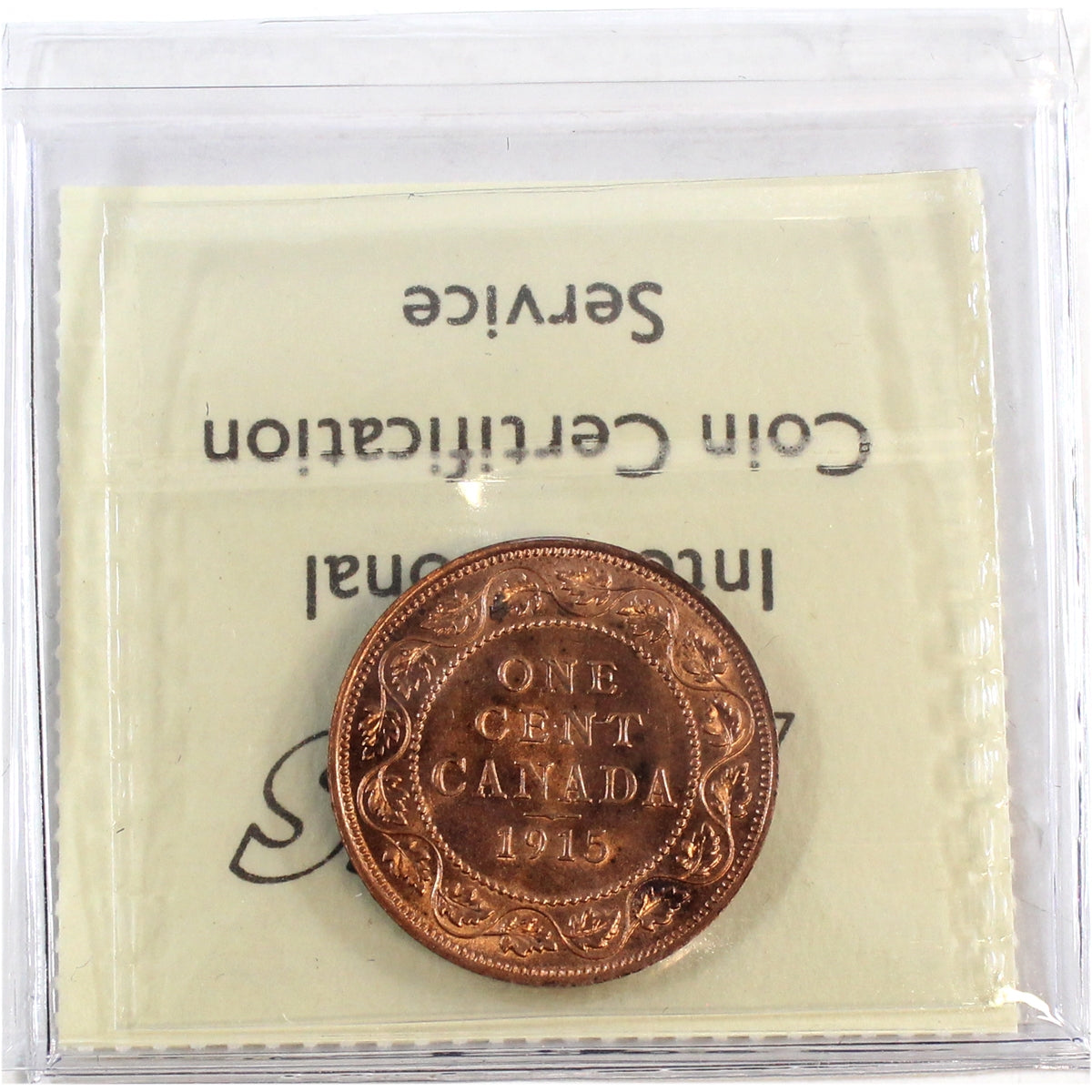 1915 Canada 1-cent ICCS Certified MS-64 Red