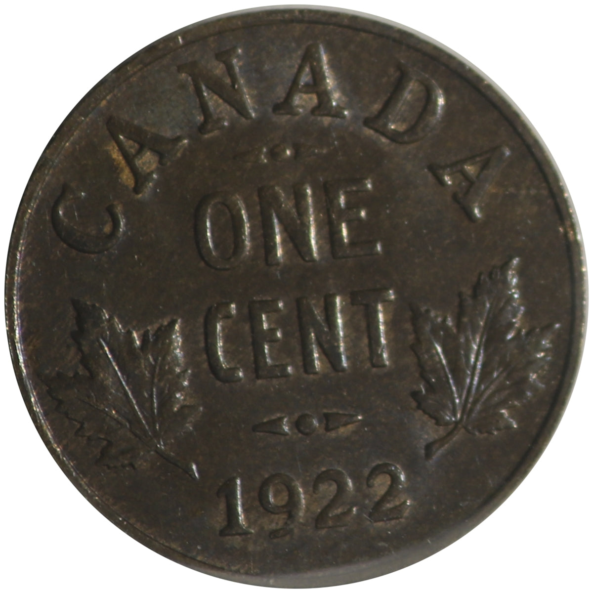 1922 Canada 1-cent ICCS Certified MS60 Brown
