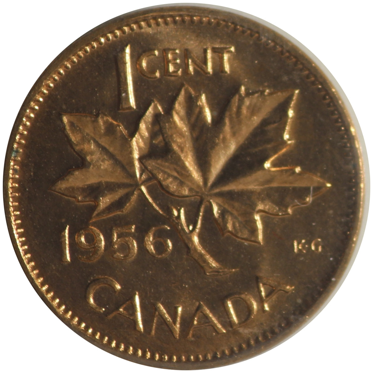 1956 Canada 1-cent ICCS Certified MS64 Red